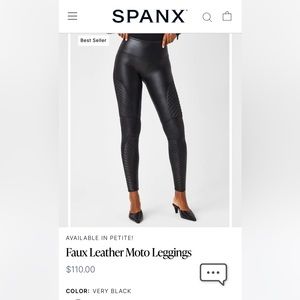 Spanx Faux Leather Moto leggings